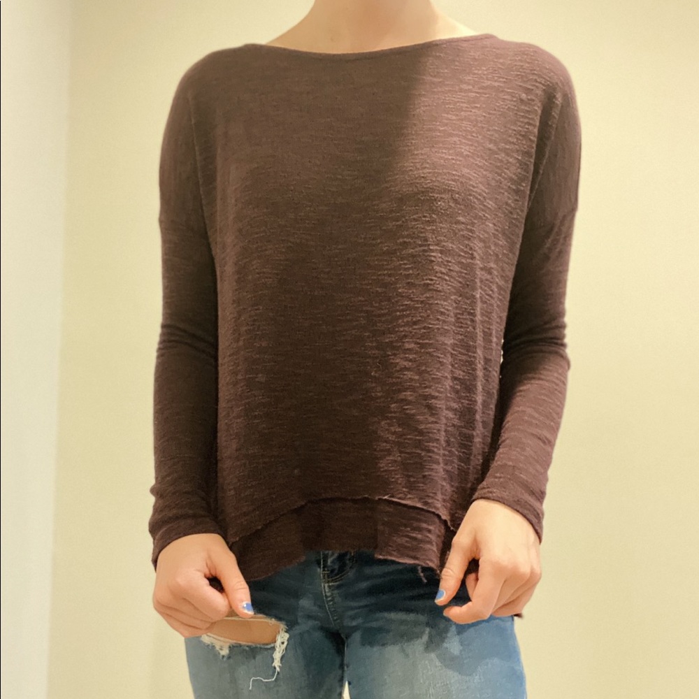 American Eagle Dark Purple Open-Back Sweater